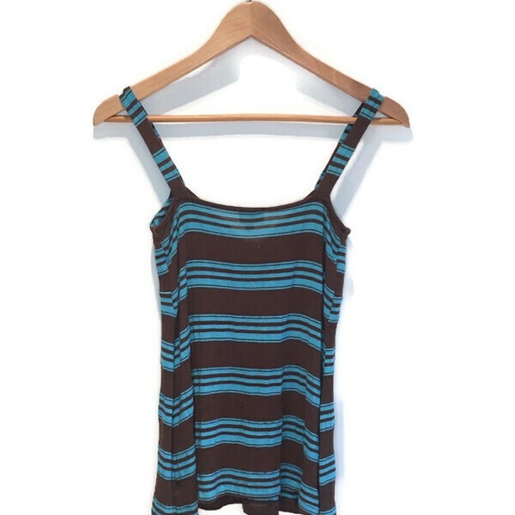 Ella Moss sleeveless top, turquoise & brown, Large - Picture 3 of 8